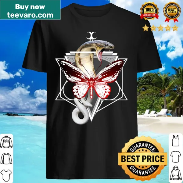 Silhouette design of a cobra and butterfly crest
