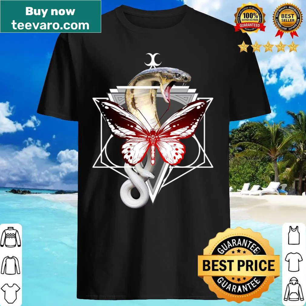 Silhouette design of a cobra and butterfly crest