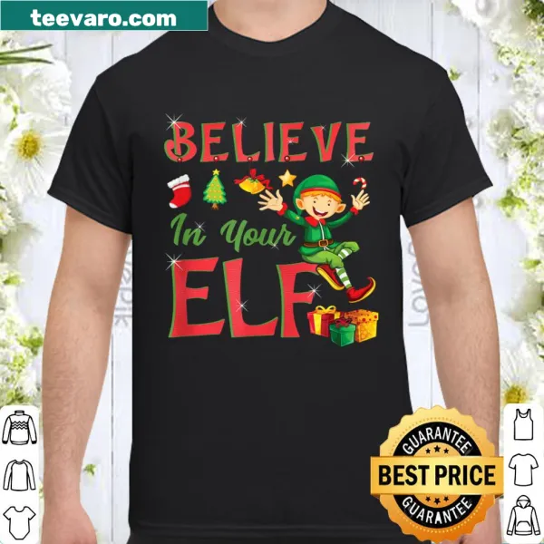 Cute elf illustration with 'Believe In Your ELF' text for kids