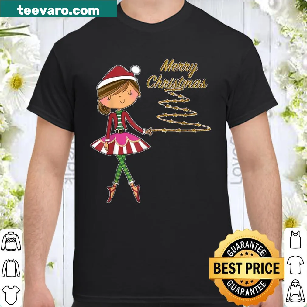 Cute Christmas ballerina graphic for kids' shirt