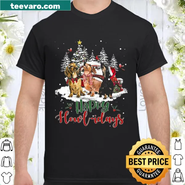 Cute dachshund in a holiday cap for Christmas.