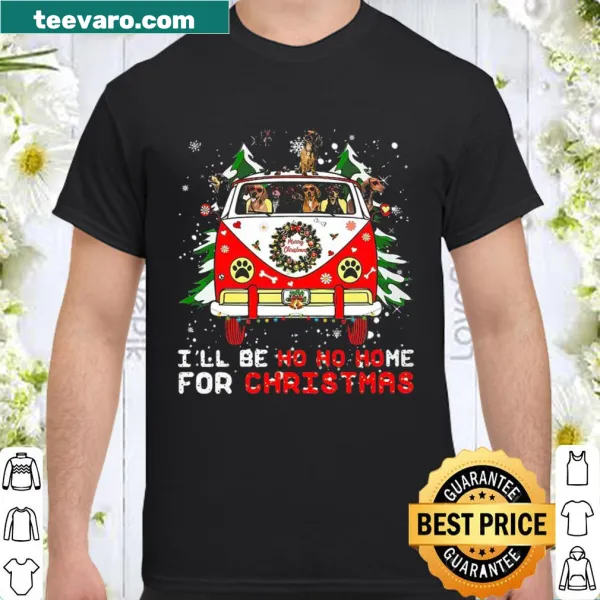 Funny dachshund shirt with the text 'I'll Be Ho Ho Ho Me For Christmas'