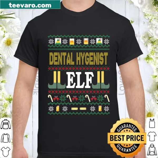 Christmas shirt featuring a dental hygienist elf graphic