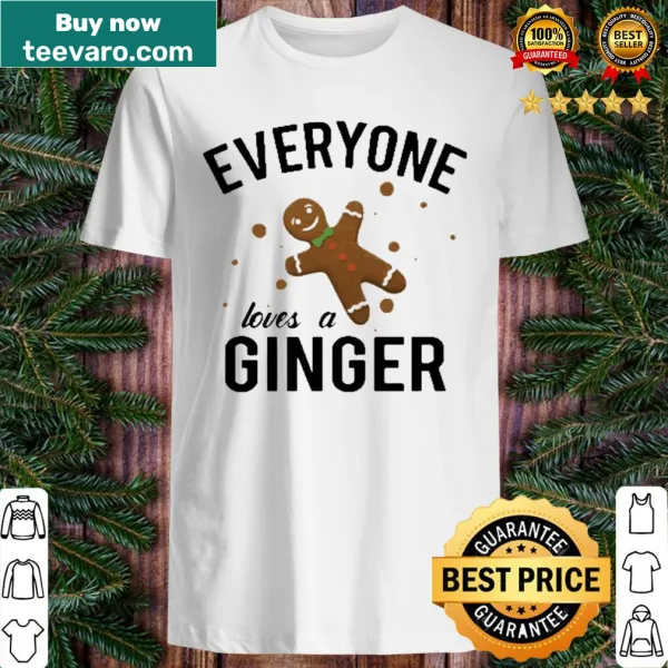 Cute gingerbread character graphic with text 'Everyone Loves A Ginger'