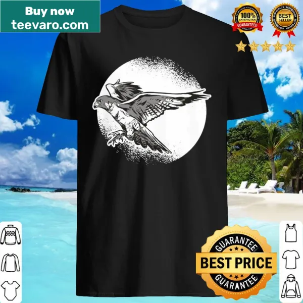 Graphic shirt featuring a detailed illustration of a falcon for falconry enthusiasts