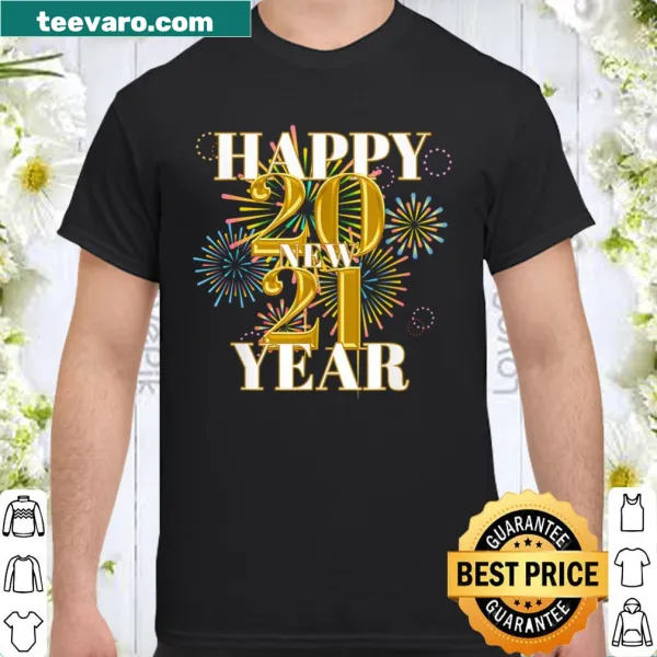 Happy New Year shirt featuring fireworks and celebratory text