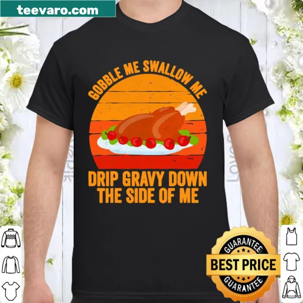 Vintage turkey-themed shirt with humorous Thanksgiving phrase
