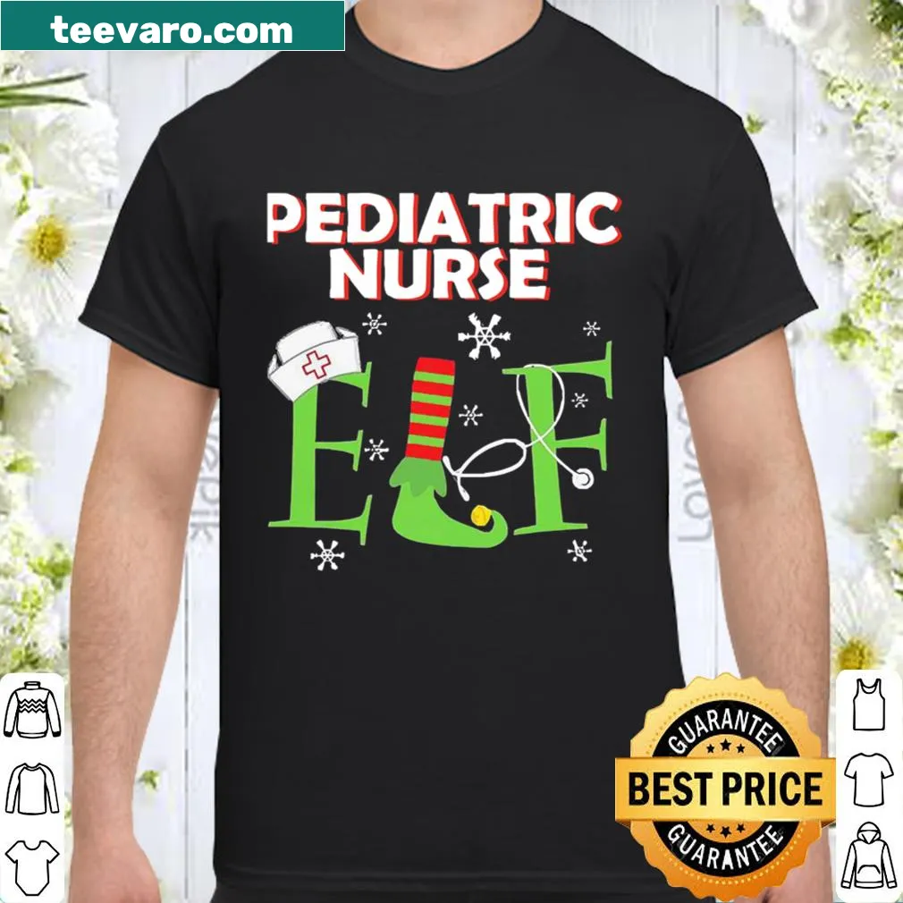 Christmas themed shirt for pediatric nurses with a playful elf design