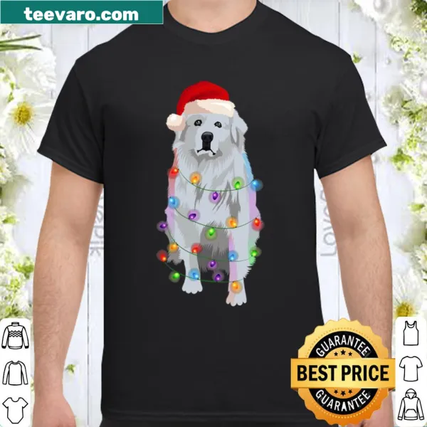 Christmas shirt with Great Pyrenees and festive lights illustration