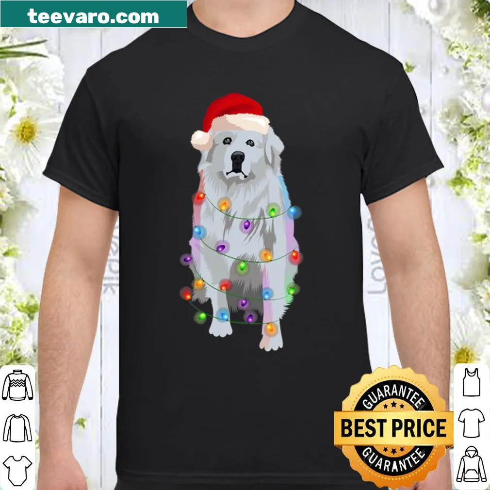 Christmas shirt with Great Pyrenees and festive lights illustration