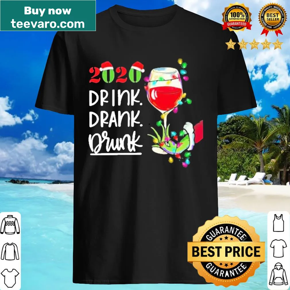 Grinch hand holding a wine glass with humorous text