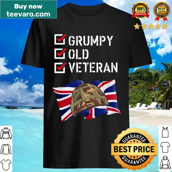 Bold text shirt expressing pride for grumpy veterans