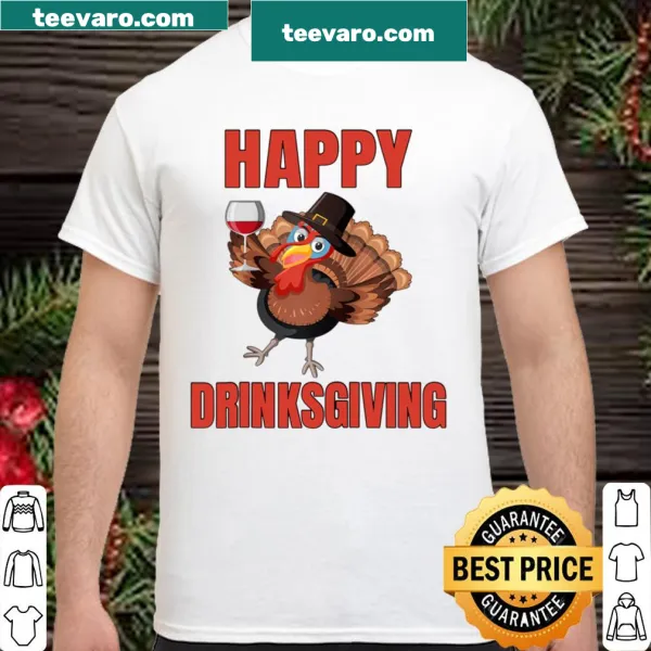 Funny raglan tee with 'Happy Drinksgiving' text