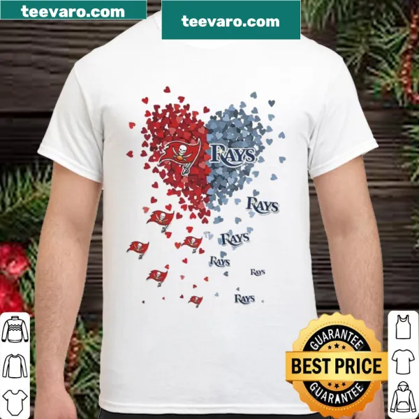 Heart design featuring the logos of Tampa Bay Buccaneers and Rays