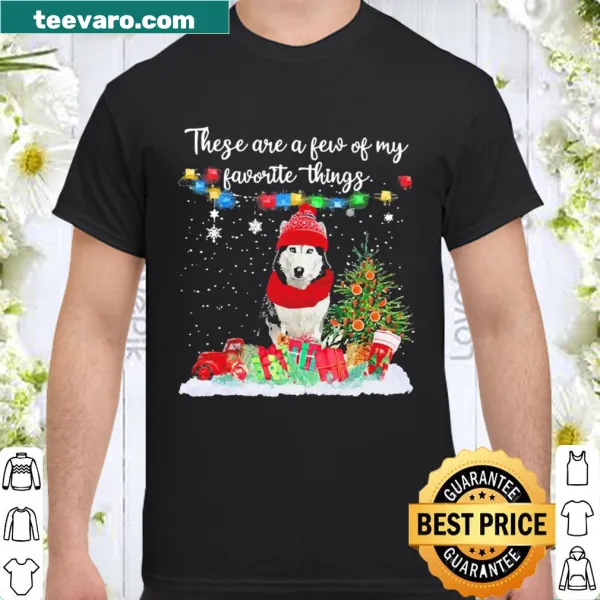 Cute Christmas shirt featuring a husky dressed as Santa