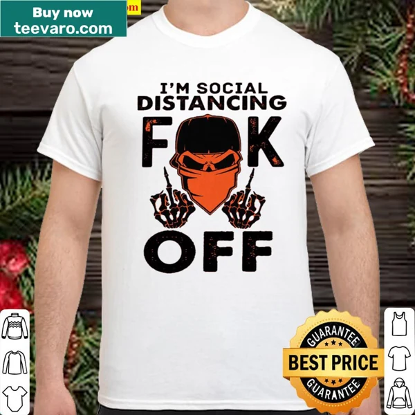 Bold typography shirt declaring social distancing message