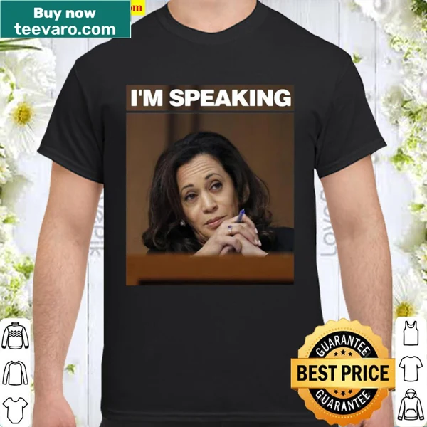 Text graphic stating 'I'm speaking Kamala Harris'