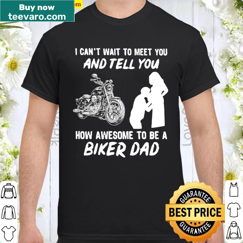 Biker dad shirt with motorcycle graphics and playful text