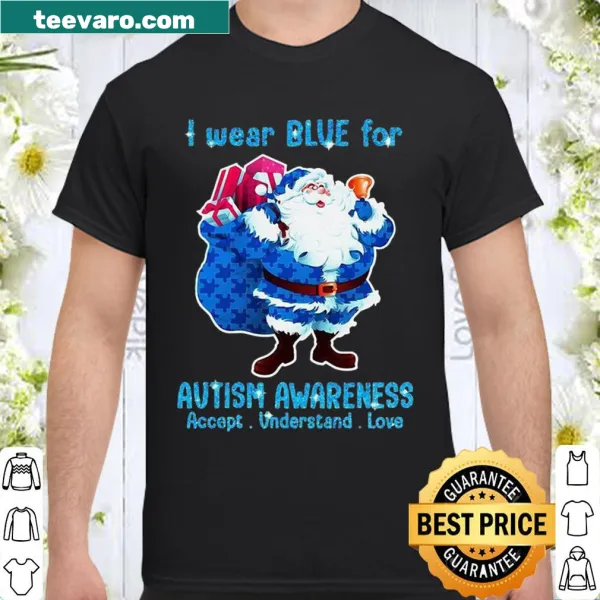Christmas shirt promoting autism awareness with Santa