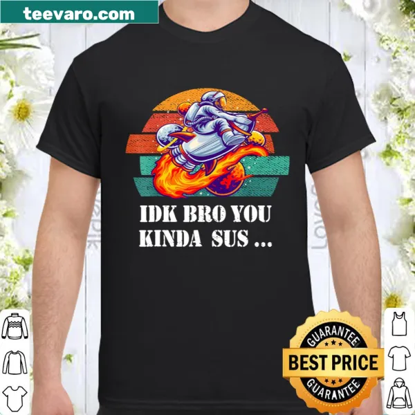 Retro Among Us-themed shirt with humorous gaming phrase.