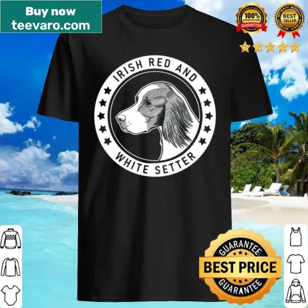 Illustrated shirt featuring an Irish Red and White Setter