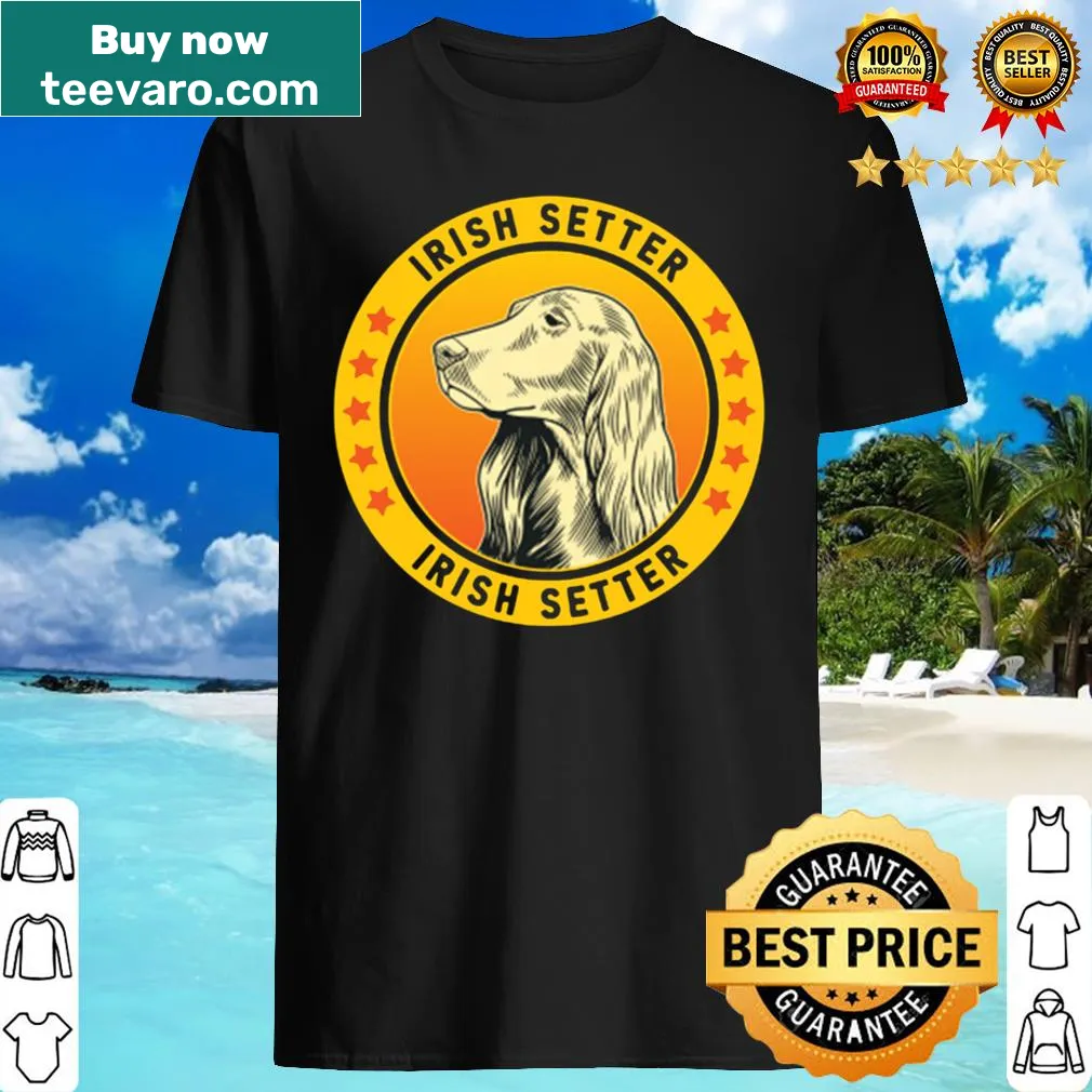 Illustrative portrait of an Irish Setter dog on a t-shirt