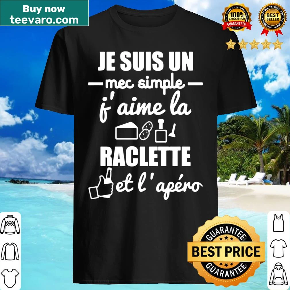Typography shirt with French text celebrating cheese and drinks