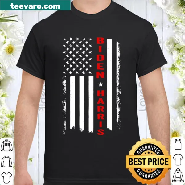 Biden Harris graphic shirt featuring USA flag design