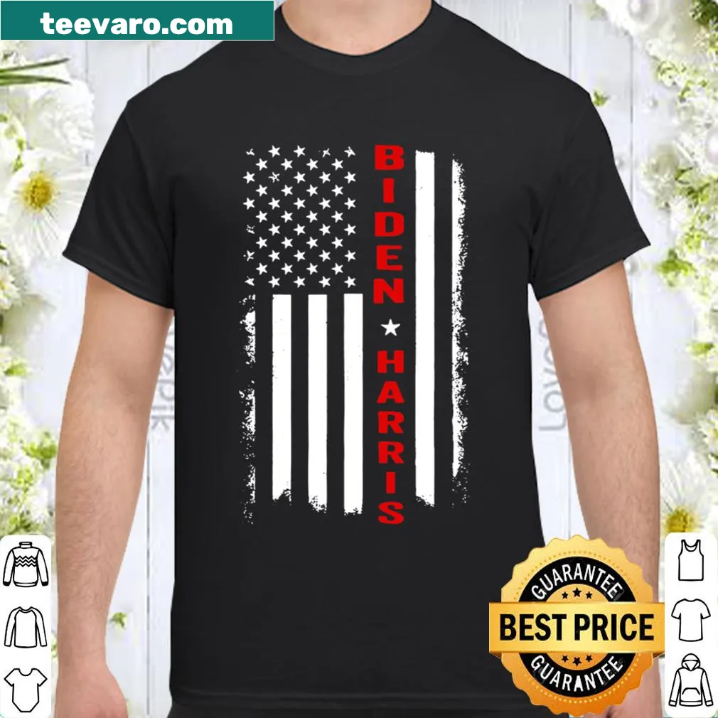 Biden Harris graphic shirt featuring USA flag design