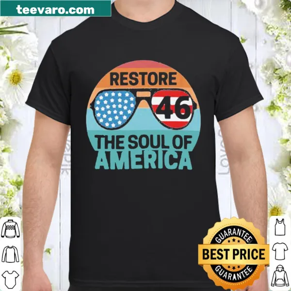 Vintage retro shirt with 'Restone 46 - The Soul of America' graphic design.
