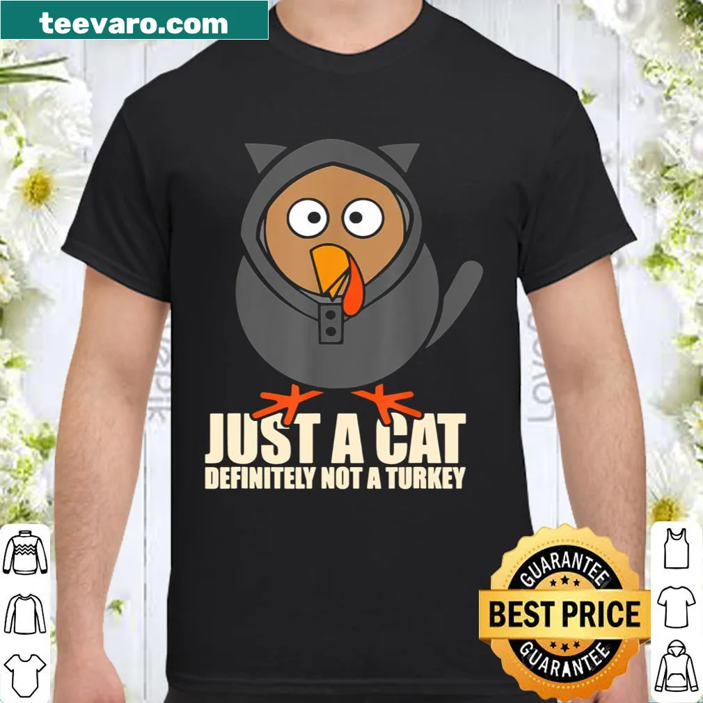 Thanksgiving shirt with cat graphic saying not a turkey