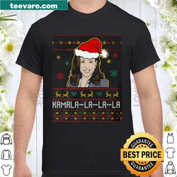Christmas shirt featuring a whimsical 'La La La' design inspired by Kamala Harris