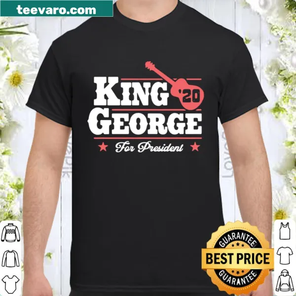 Humorous shirt with 'King George For President' and guitar theme