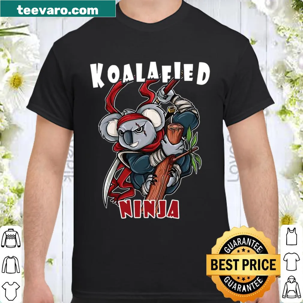 Cartoon hoodie featuring a ninja koala bear samurai