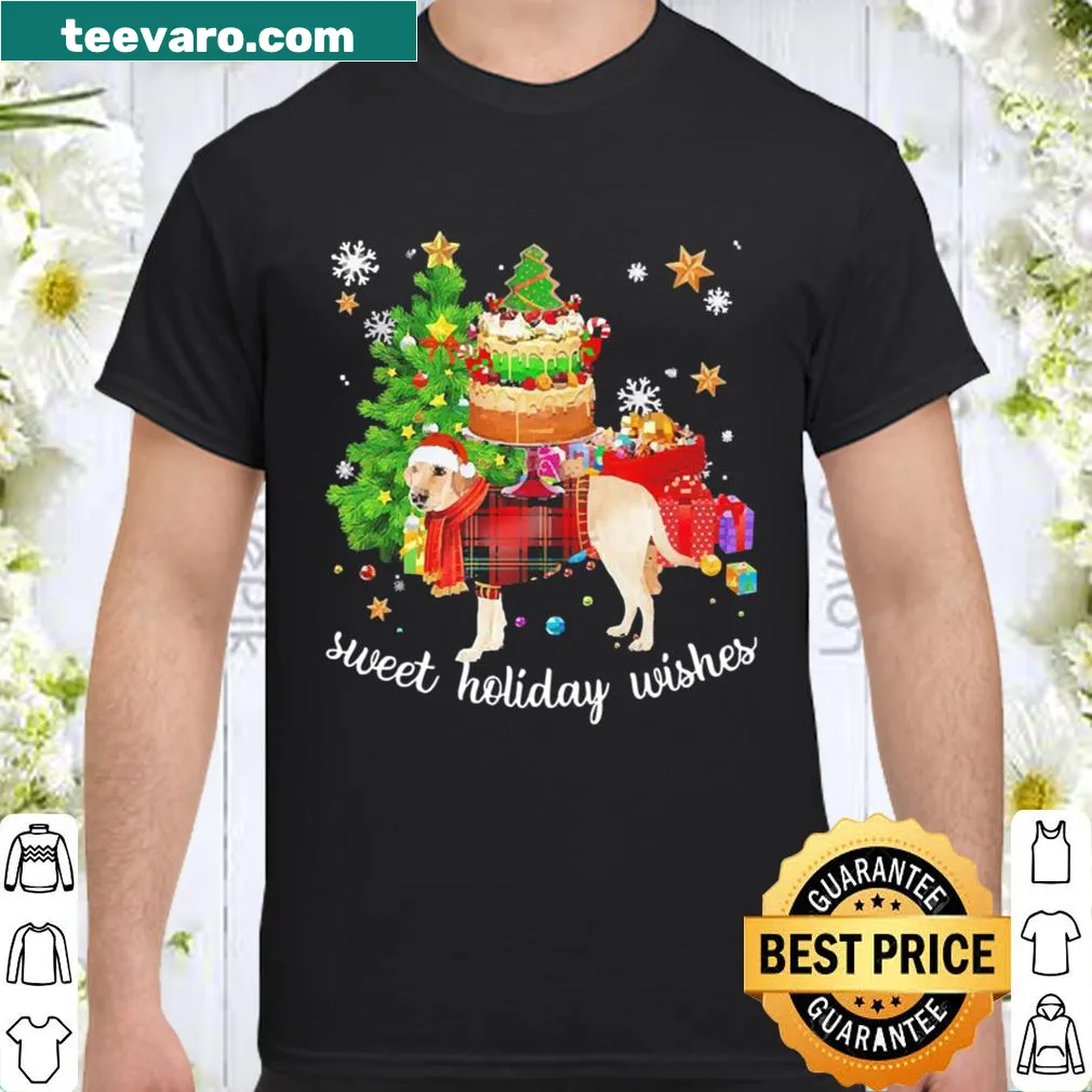 Christmas shirt with Labrador Retrievers and holiday wishes.
