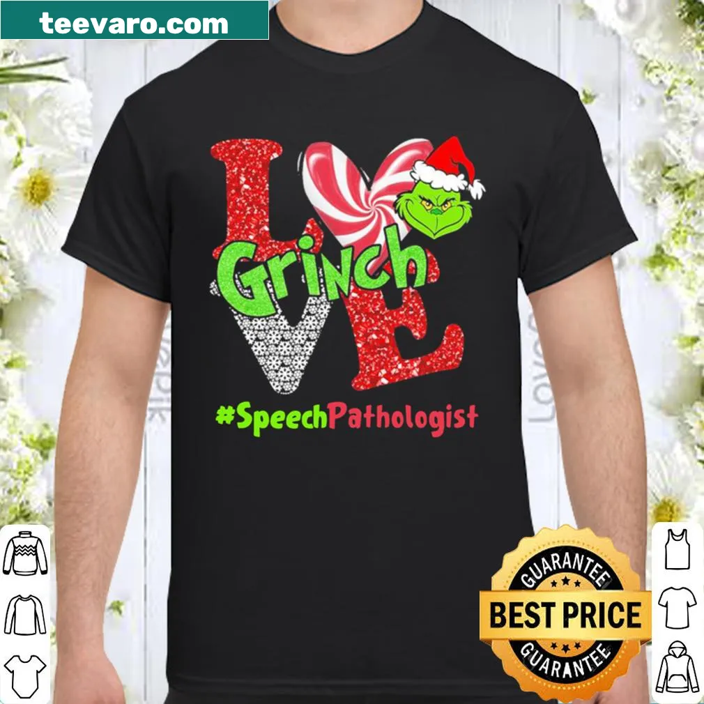 Illustration of Grinch with 'Speech Pathologist' text for Christmas.