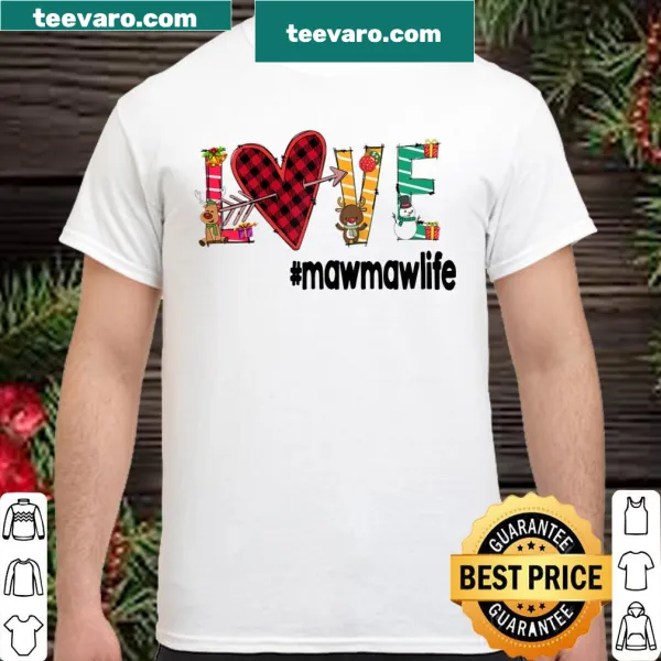 Raglan T-shirt for grandmas featuring 'Love Mawmaw Life' message