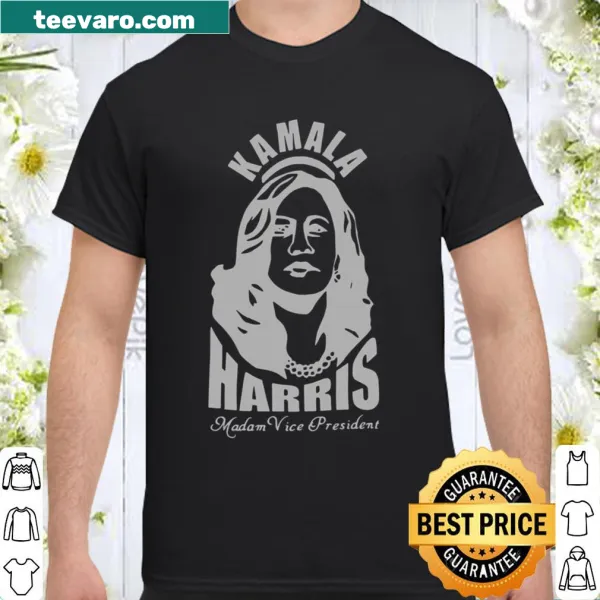Shirt with the phrase 'Madam Vice President' in bold typography.