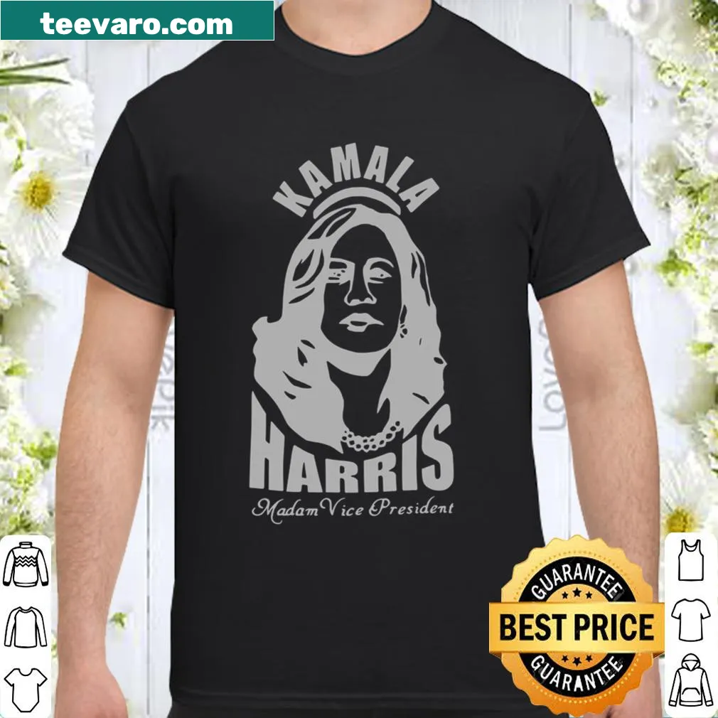 Shirt with the phrase 'Madam Vice President' in bold typography.