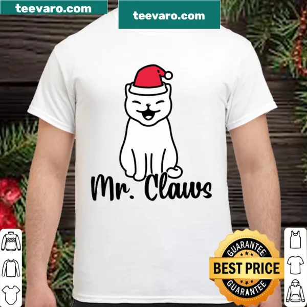 Matching couple Christmas shirts with Mr. and Mrs. Claws design