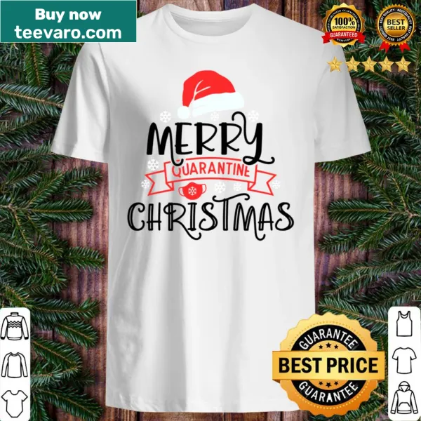 Funny Christmas shirt with 'Merry Quarantine Christmas' text