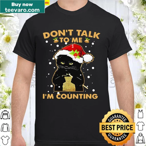 Funny Christmas shirt with a black cat theme