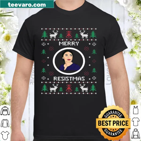 Funny Resistmas Christmas shirt with AOC