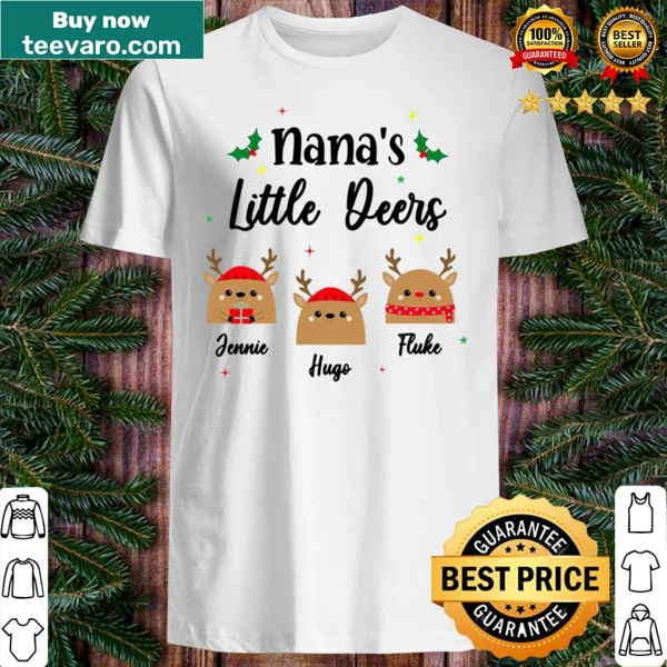 Christmas shirt for Grandma with the phrase 'Nana's Little Deers'.