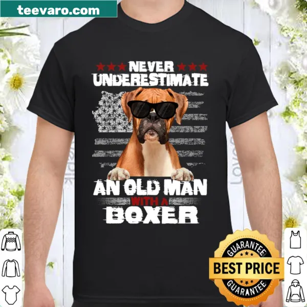 Old man with a boxer humorous shirt
