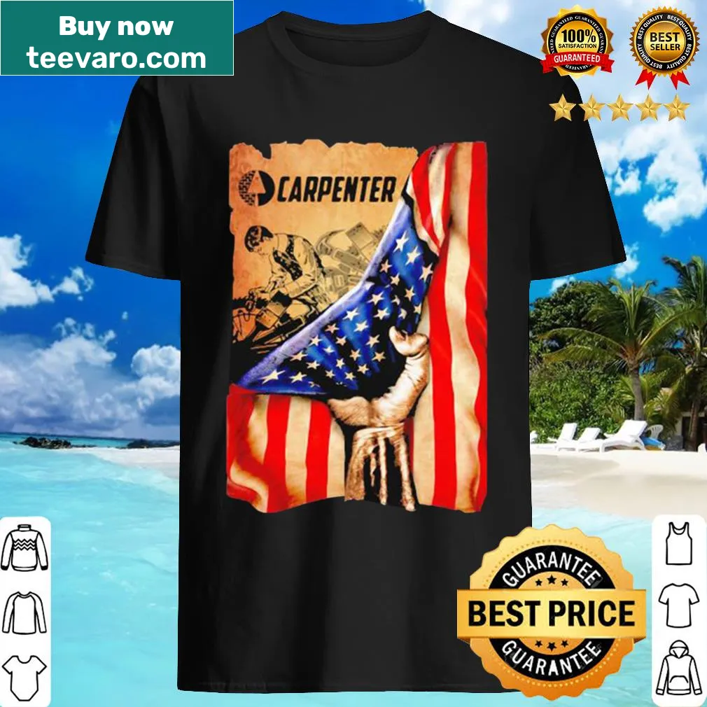 American flag with carpenter tools design for Independence Day