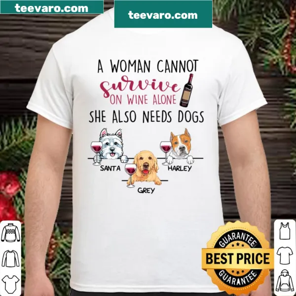 Funny shirt for dog moms about wine and dogs