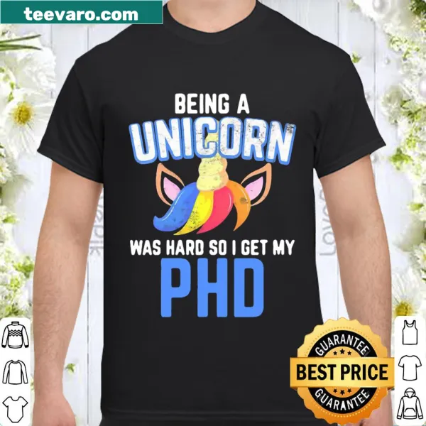 Illustrated unicorn shirt for Ph.D. student graduation