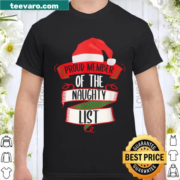 Naughty List Christmas shirt with playful text