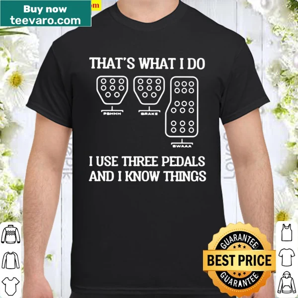 Shirt with bold text about manual driving and racing skills